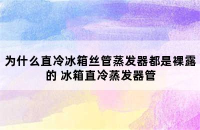 为什么直冷冰箱丝管蒸发器都是裸露的 冰箱直冷蒸发器管